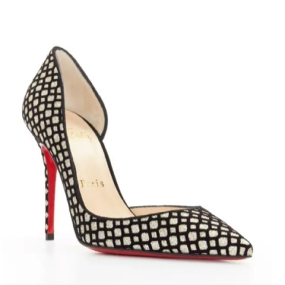 Christian Louboutin Shoes - Christian Louboutin Iriza Glitter Velvet Net Pumps